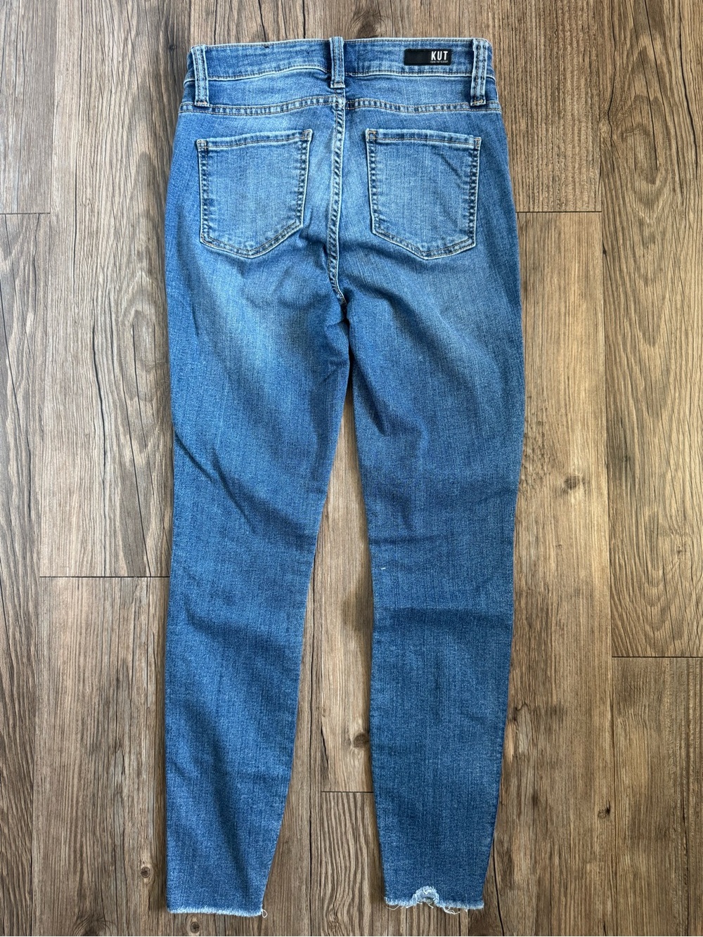 Kut from the Kloth Medium Blue Donna High-Rise Ankle Skinny Jeans Size 0 - Picture 3 of 5